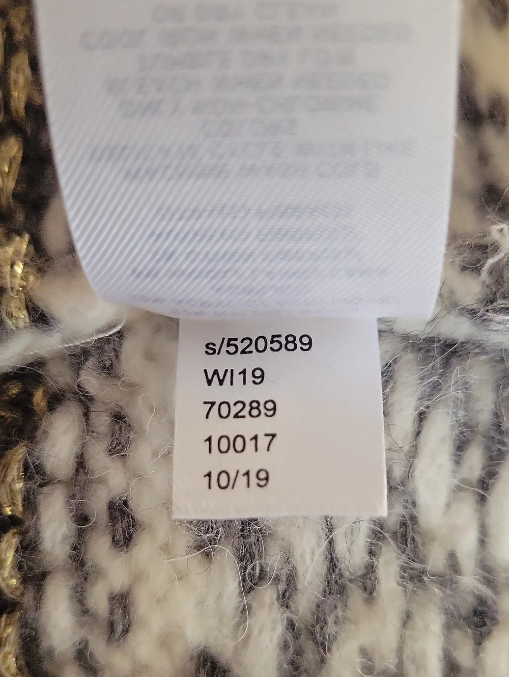 LOFT NWT Cream Crewneck Sweater with Gray Fair Isle Motif Wool Blend Size XS